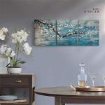3 Pieces of Floral Modern Landscape Wall Decoration Hand Painted Flower Oil