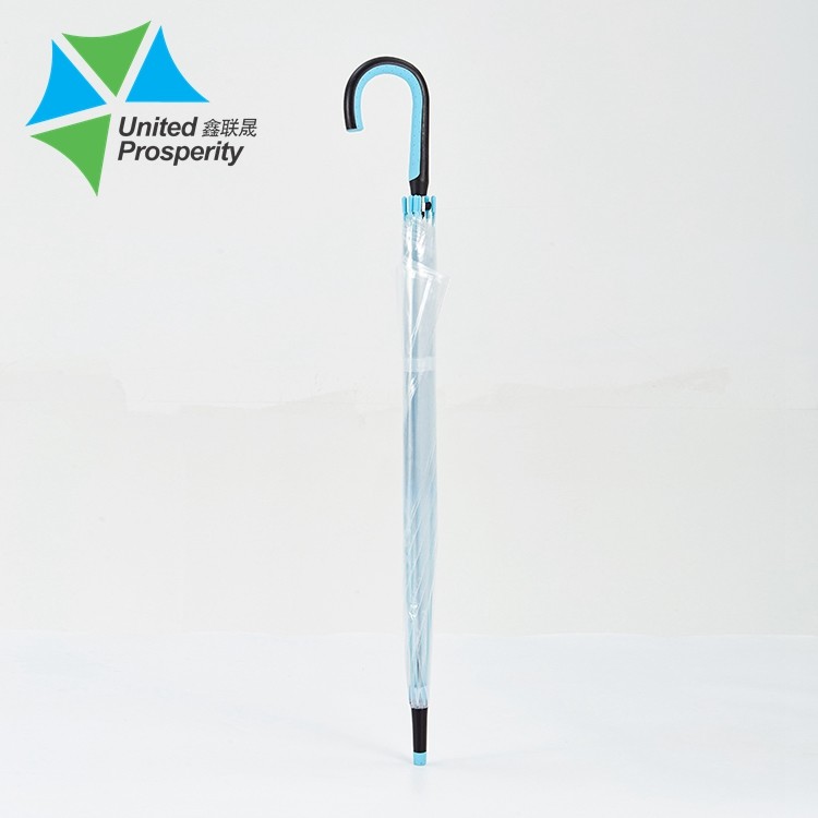 23inches 8K Colorful Umbrella Handle Colorful Frame Transparent Rain Umbrella