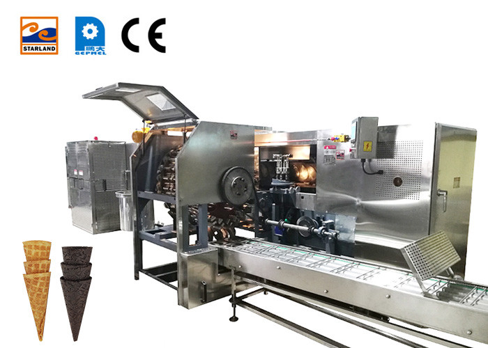 Automatic Softy Ice Cream Cone Production Line Stainless Steel 71 Bake Templates