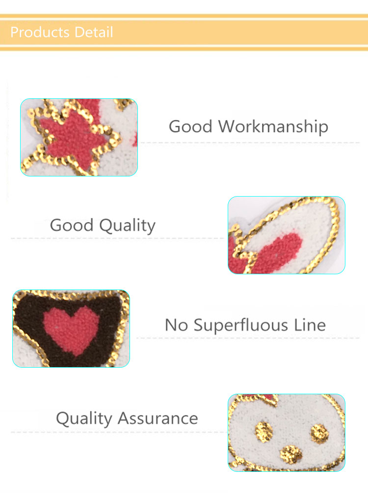 Caring Bunny Custom Chenille Patches / White Rabbit Patch 17*21.5CM Size