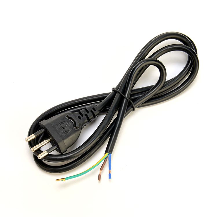 Oxygen Free Bared Stranded Copper Conductor 16A/250V VDE H05VV-F PVC Cable with EU Plug Power Cord