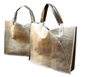 Quality Promotional recycle Shining Non-woven handy bag with croco veins for packaging wholesale