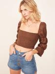 Womens Boho Clothing Linen Smocking Blouses For Women
