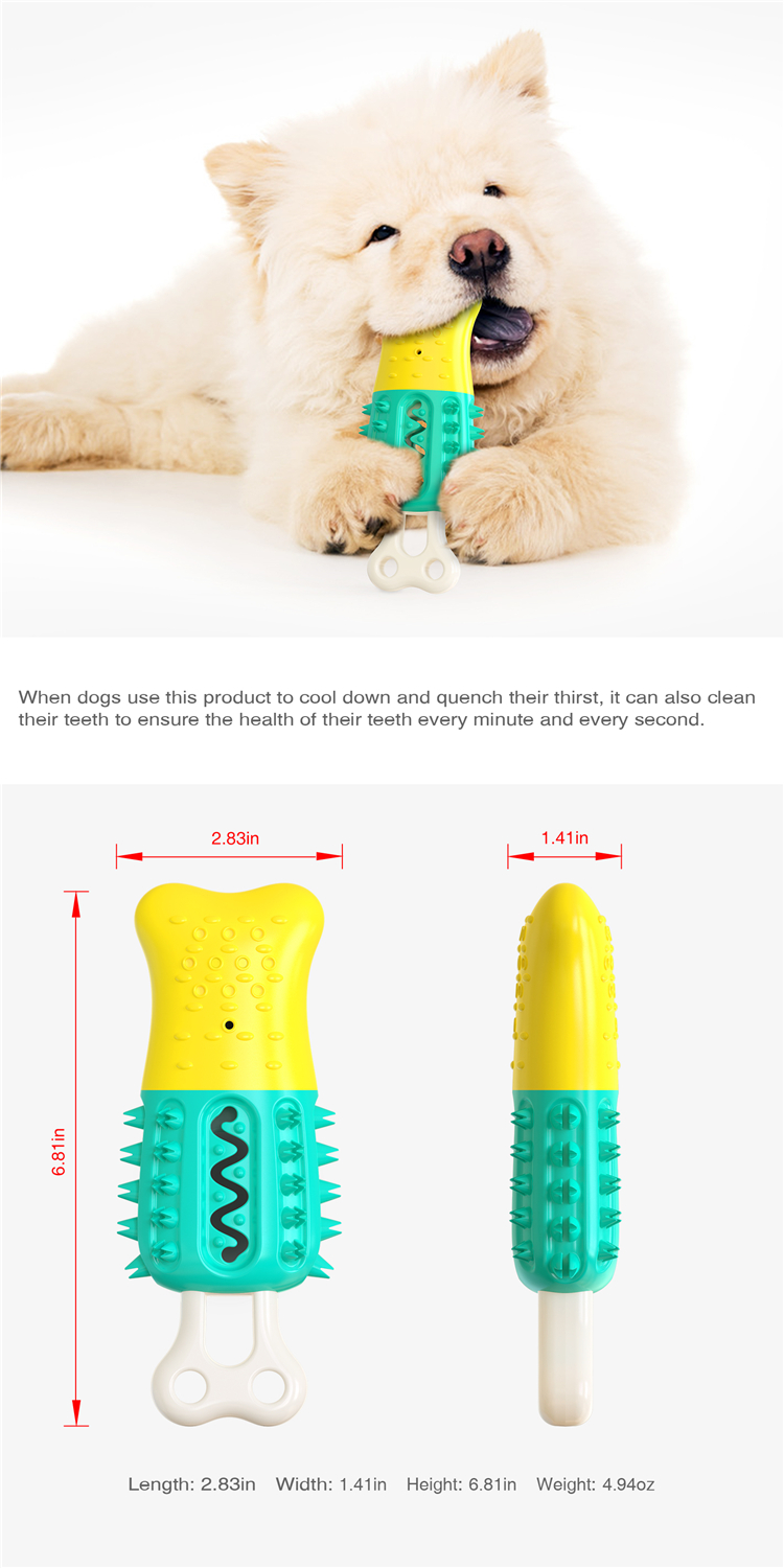 New Design Product Summer Cooling Popsicle-shaped Dog Toothbrush Cooling Molar Stick Dog Pet Chew Toy