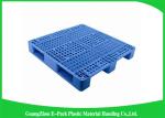Ventilated Plastic Skids Pallets Single Faced , Euro Blue Plastic Pallets