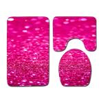 Crystal Glitter Colorful 3 Piece Toilet Tank Cover Set Polyester Fiber