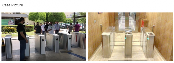 304 Stainless Steel Swing Gate Automatic Flap Barrier Gate Biometric System 2