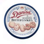 Embossed Butter Tin Cookie Containers Round Dia 198mm x 70mm