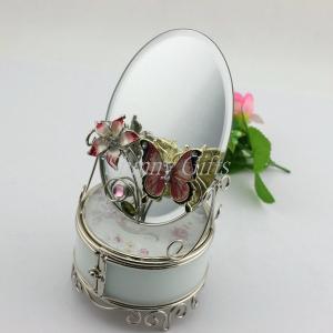 Quality Shinny Gifts Ladies Favor Glass Collection Box with Butterfly Design wholesale