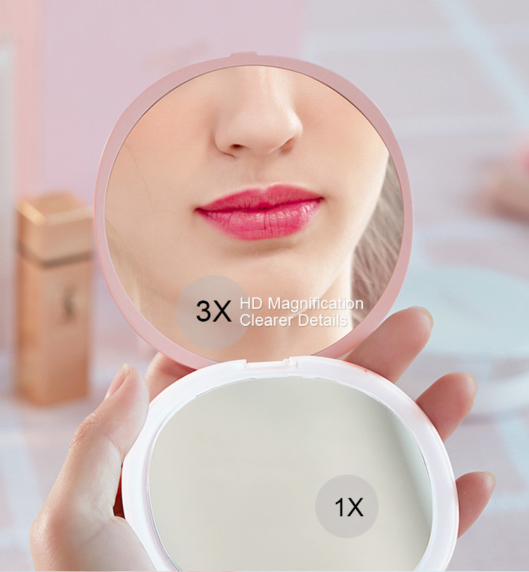 ABS Housing 30 Lumen 1W Mini LED Magnifying Mirror