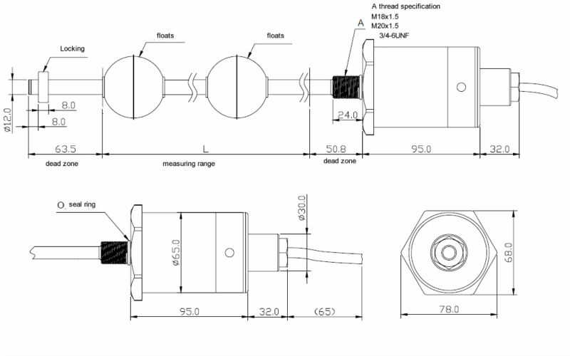 GXCZ 2014 high performance magnetic level transmitter with accuracy 0.25%