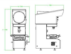 Quality 24V / 150W halogen lamp 300mm Profile Projector VT-12-1550T for field of mechanic, college wholesale