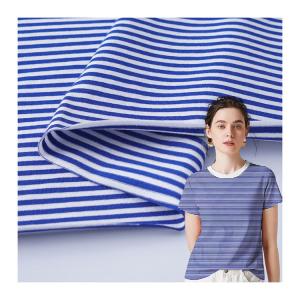 Quality Striped Cotton T Shirt Fabric Yarn Dyed Moisture Absorption Material 170gsm 40S wholesale