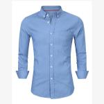 Flannel Custom Business Shirts Uniform Regular Fit Cotton Lining Fashionable