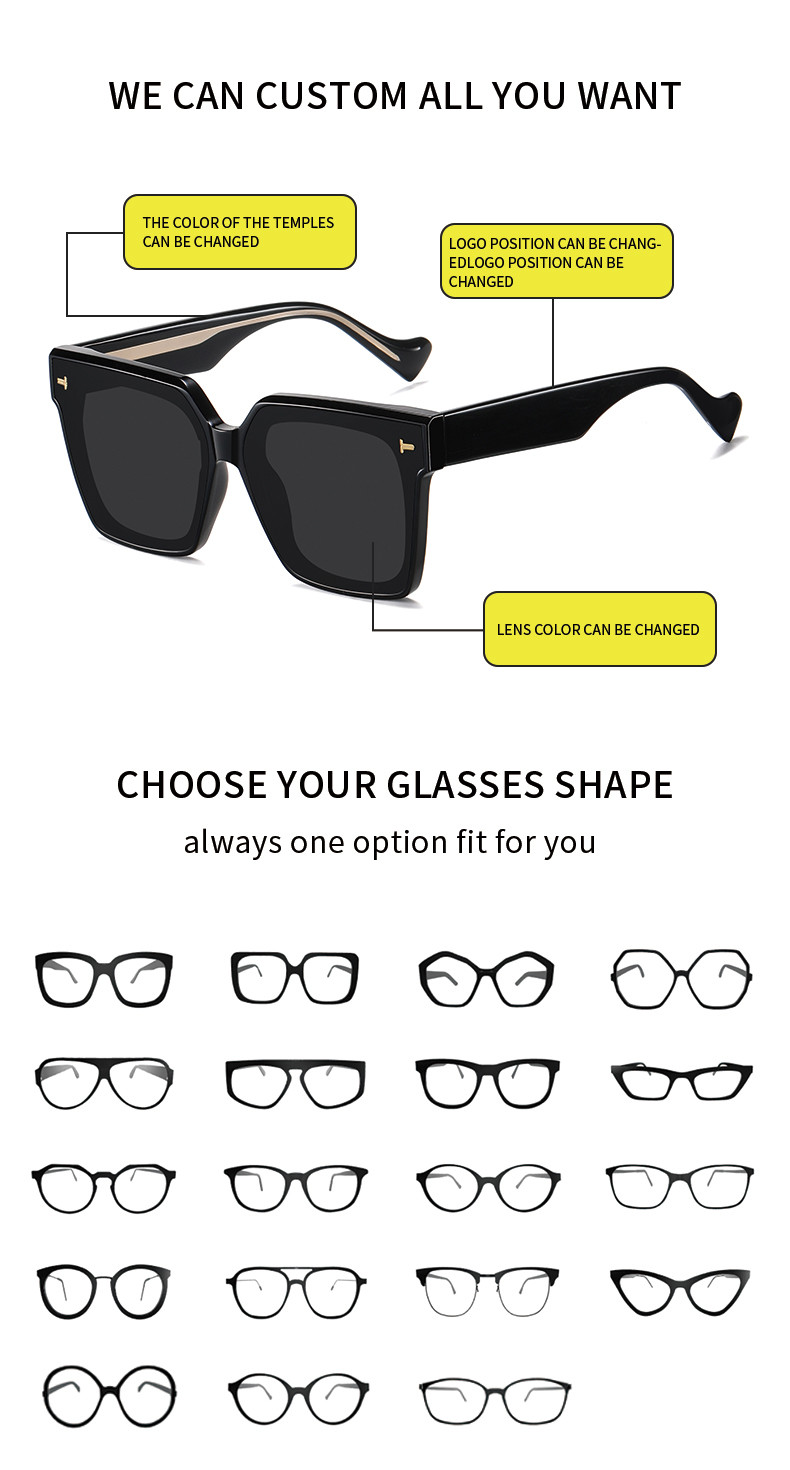 Polarized Acetate Sunglasses Custom Mirror Frame Logo Blue Coating