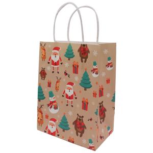 Quality Brown Kraft Paper T Shirt Bags Flexo Printing Takeaway With Handle wholesale