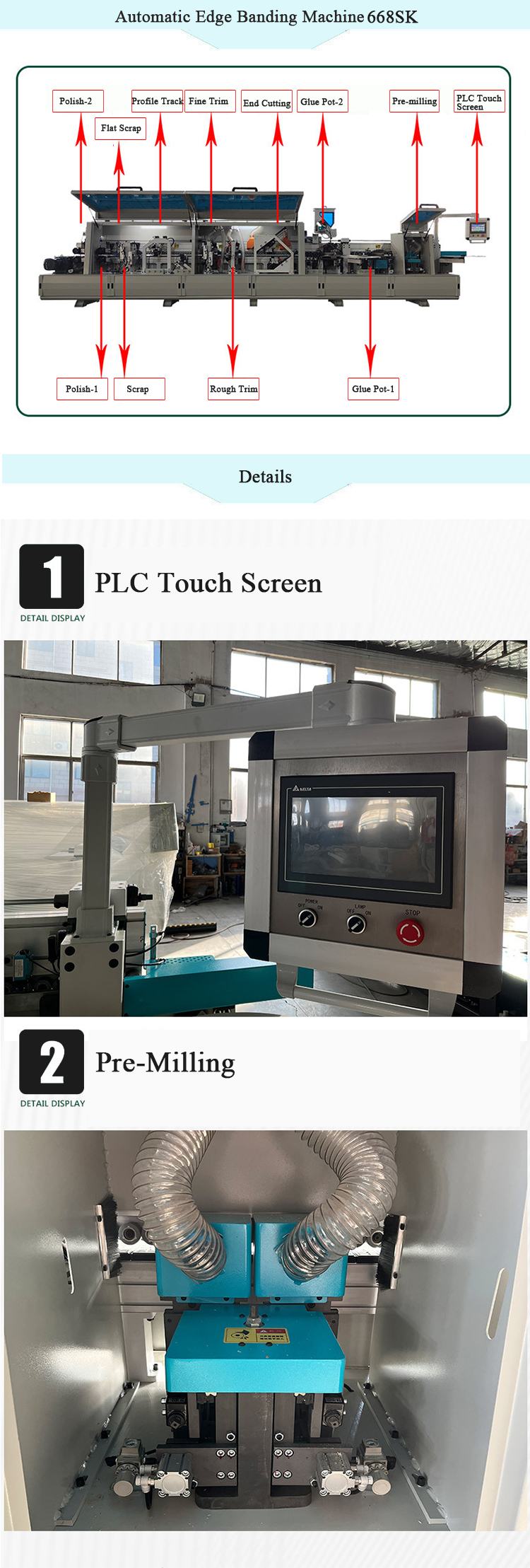 Wood Edge Banding Machine for Wood Based Panels Machinery in Building Material Shops