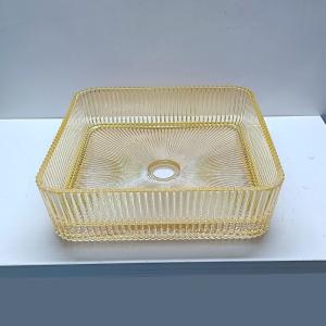 Quality 12mm Thickness Glass Vessel Basins No Hole Faucet Mounting For Contemporary Bathrooms wholesale