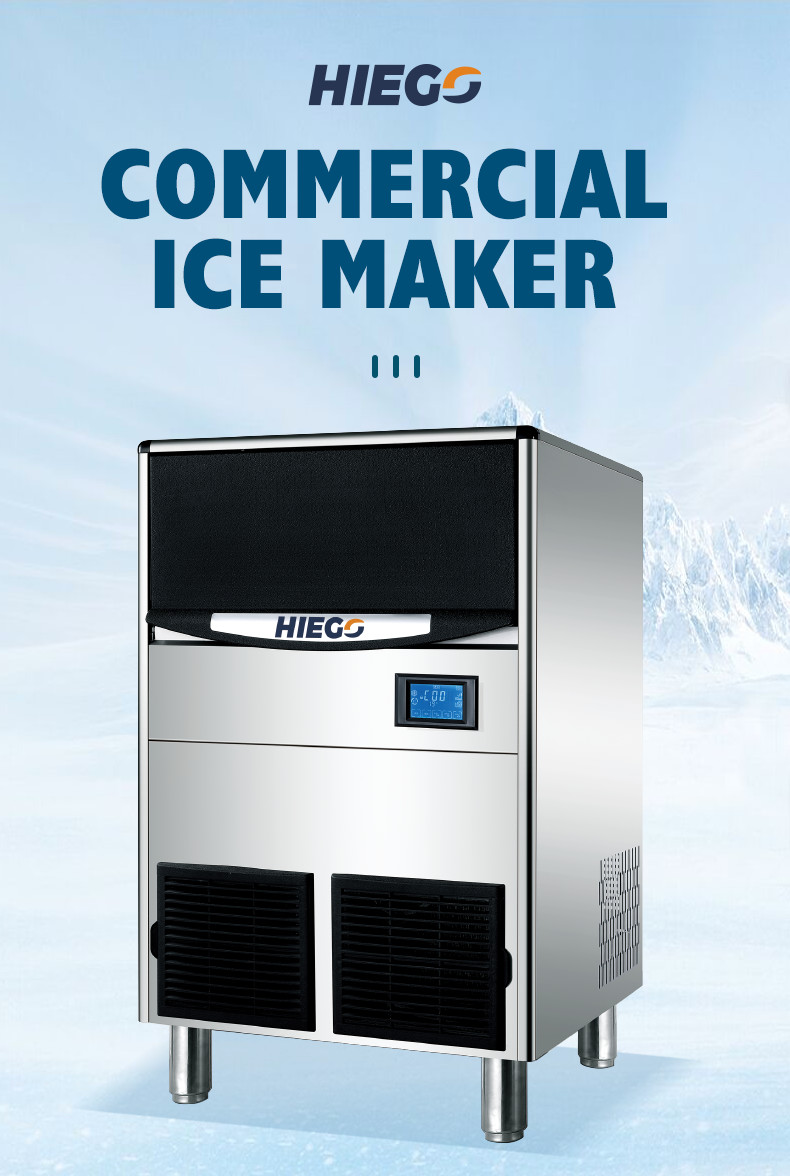 100KG Barrel Ice Maker R404a Commercial Ice Cube Machine Air Cooling