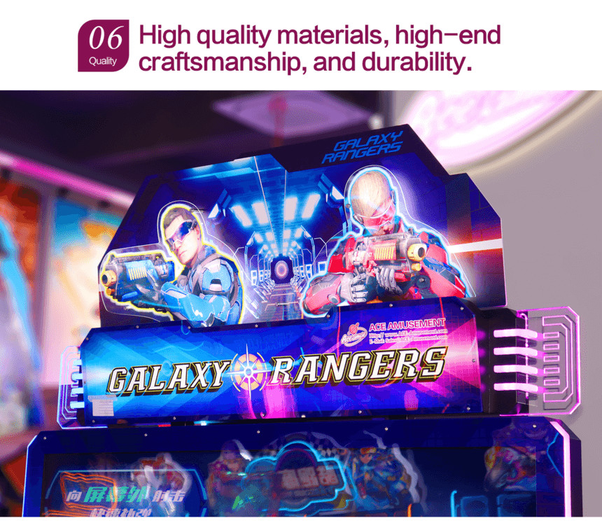 Coin Operated Galaxy Rangers 4PL Shooting Arcade Machine