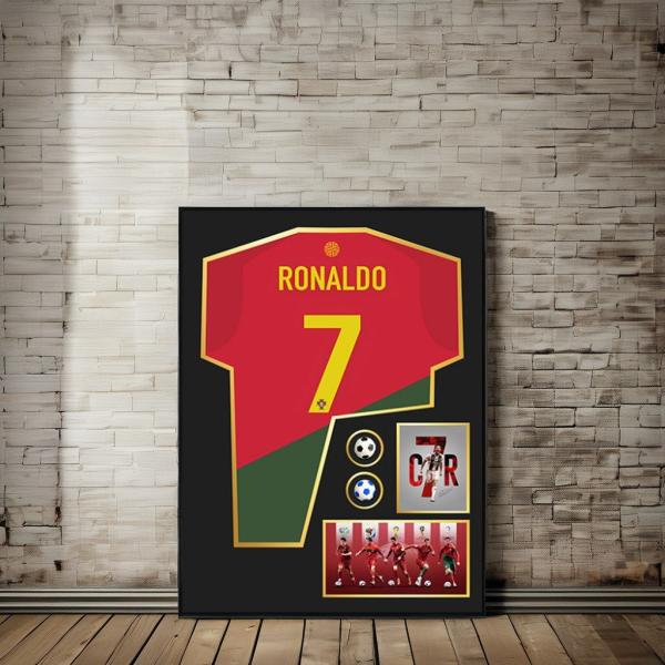 Modern Bedroom Decor 3D Wall Painting with Crystal Football Jersey Photo Frame