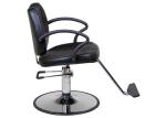 WT-3230 Black Professional Hair Styling Chair Round Chrome Base Rubber armrest