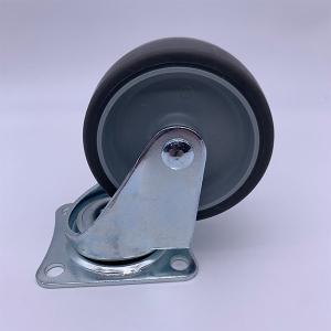 Quality Grey TPR Tread Plain Bearing Swivel Plate Caster 1.5 Inch wholesale