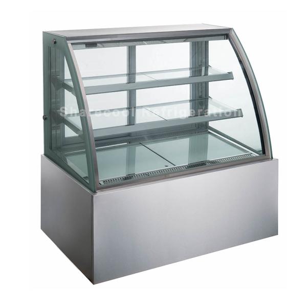 Cheap Commercial Curve Glass Pastry Refrigerator Showcase For Bakery Digital controller for sale
