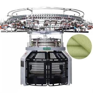 Quality Three Thread Fleece Single Jersey Circular Weft Knitting Machine Knit Green Fabric wholesale