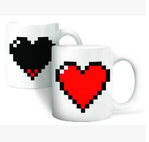 Quality New creative gift product Heart colour change temperature sensing ceramic mugs cup wholesale