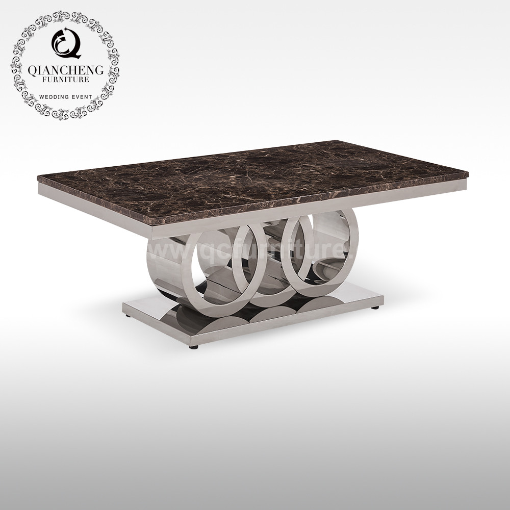 130x70x45cm SS Coffee Table 20mm Marble Top Living Room Tables