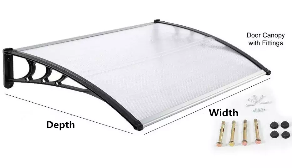 Outdoor Anti UV Polycarbonate Window Door Awning Solid Sheet PP / PA Bracket