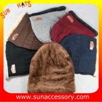 AK17018 Sun Accessory advertising winter knitted beanie hats for mens,Logo can