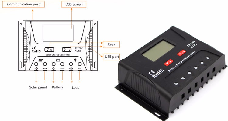 12 Volt Intelligent Solar Charge Controller Automatic Identification System Voltage