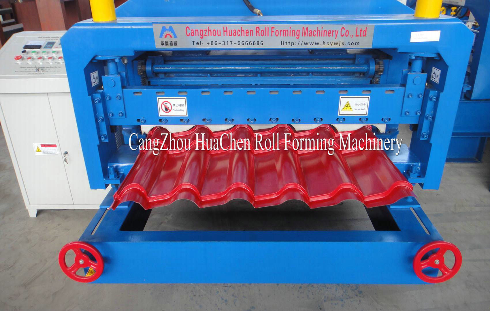 Custom Roof Panel Glazed Tile Roll Forming Machine / Metal Sheet Making Machine