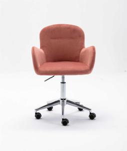 Quality Silver Base Modern Leisure Style Pink Velvet Swivel Chair 8.6KGS wholesale