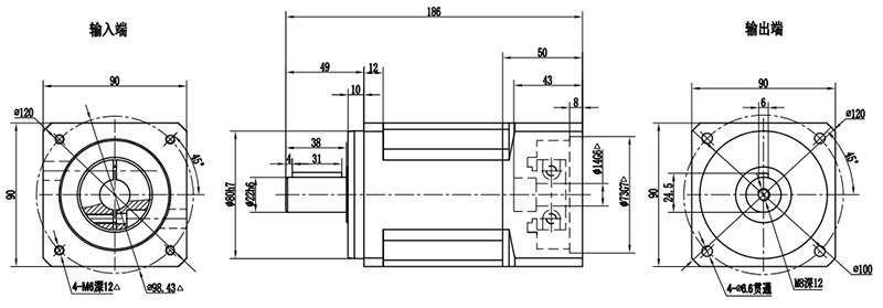 Nema 34 Stepper Motor 86Mm With High Torque Planetary Gear Reduction 2 Phase