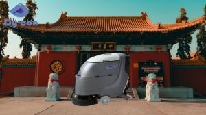Quality Wide Coverage Temple Floor Scrubber 60L Tank Slip Free wholesale
