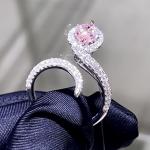 18k Marquise Shape Luxury Design Women Ring Pink Lab Grown Diamond Ring For