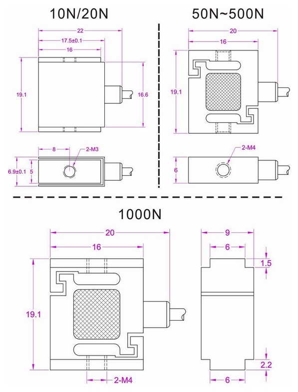 200N tension force sensor 100N