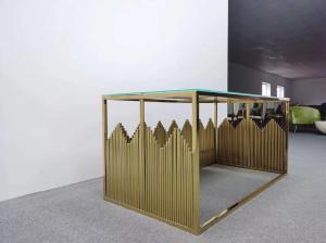 Quality New model Rectangle Stainless Steel Party Event Gold Wedding Table wholesale