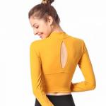 Plus Size Long Sleeve Zipper Women Yoga Jacket 300gsm Turtleneck Gym Fitness