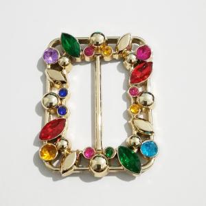 Quality Square Rhinestone Shoe Buckles , Acrylic Diamond Shoe Buckle Replacement Plastic wholesale