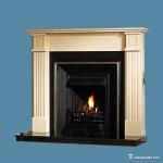 The Van Gogh Shaped Black and Yellwo Marble Fireplace Surround