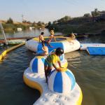 Inflatable Floating Water Obstacle Course / Water Park Playground Equipment