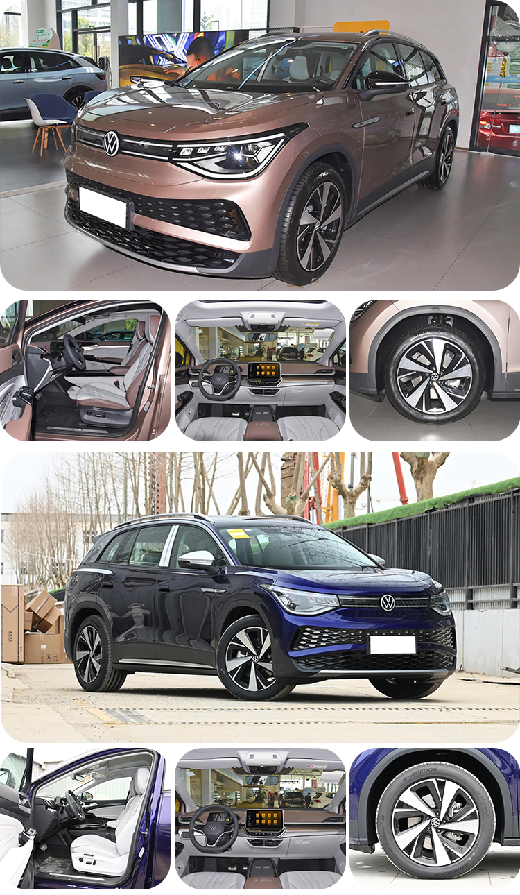 Small Electric Vehicle Vw ID6 2023 EV RHD Car with 7-Seater Electric SUV and Ternary Lithium Battery in White Exterior