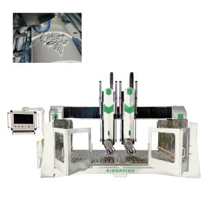 China 15kw Double Heads CNC Stone Carving Machine Granite Marble Arc Slab on sale