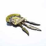 UAE Style 3D Die Casted Antique Custom Metal Lapel Pins Zinc Alloy With Leaf