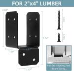 Carbon Steel Mounting Joist Hanger Brackets Black 16pcs For 2x4 Post To Wood