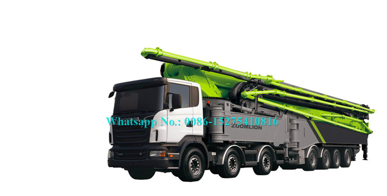 Automatic Zoomlion Truck Mounted Concrete Pump 56m Placing Depth 63X-6RZ Model With 6 Arms